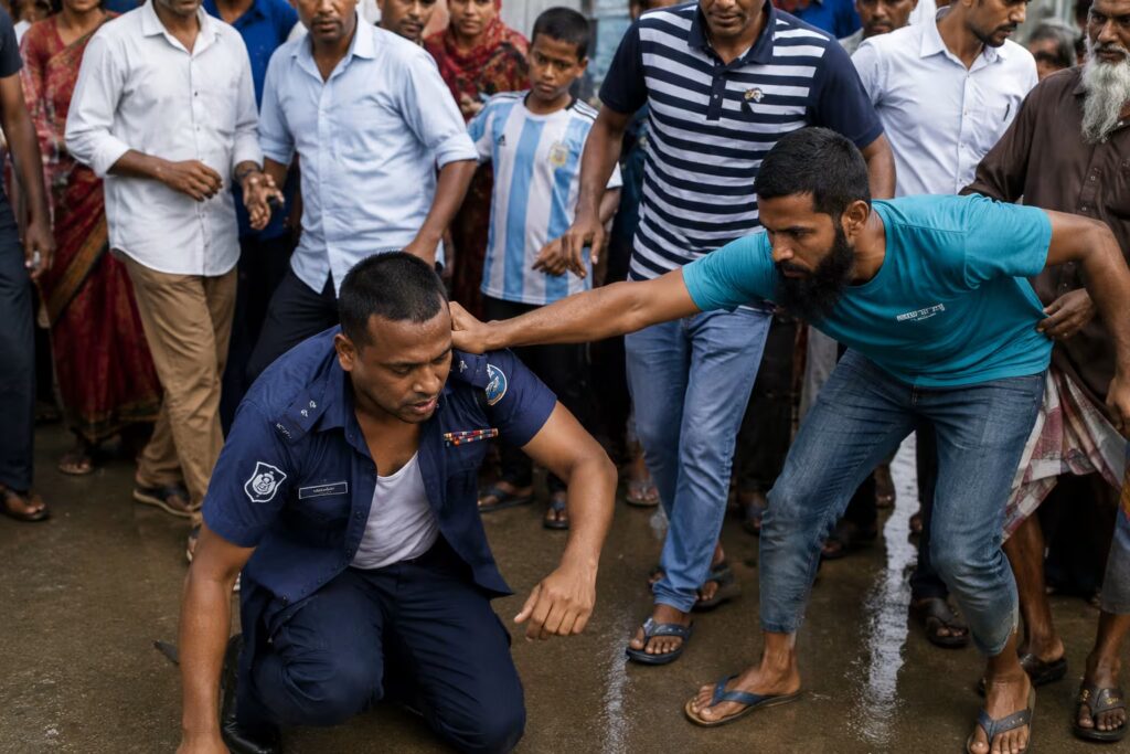 আগৈলঝাড়া থানায় গুজববিরোধী হামলা